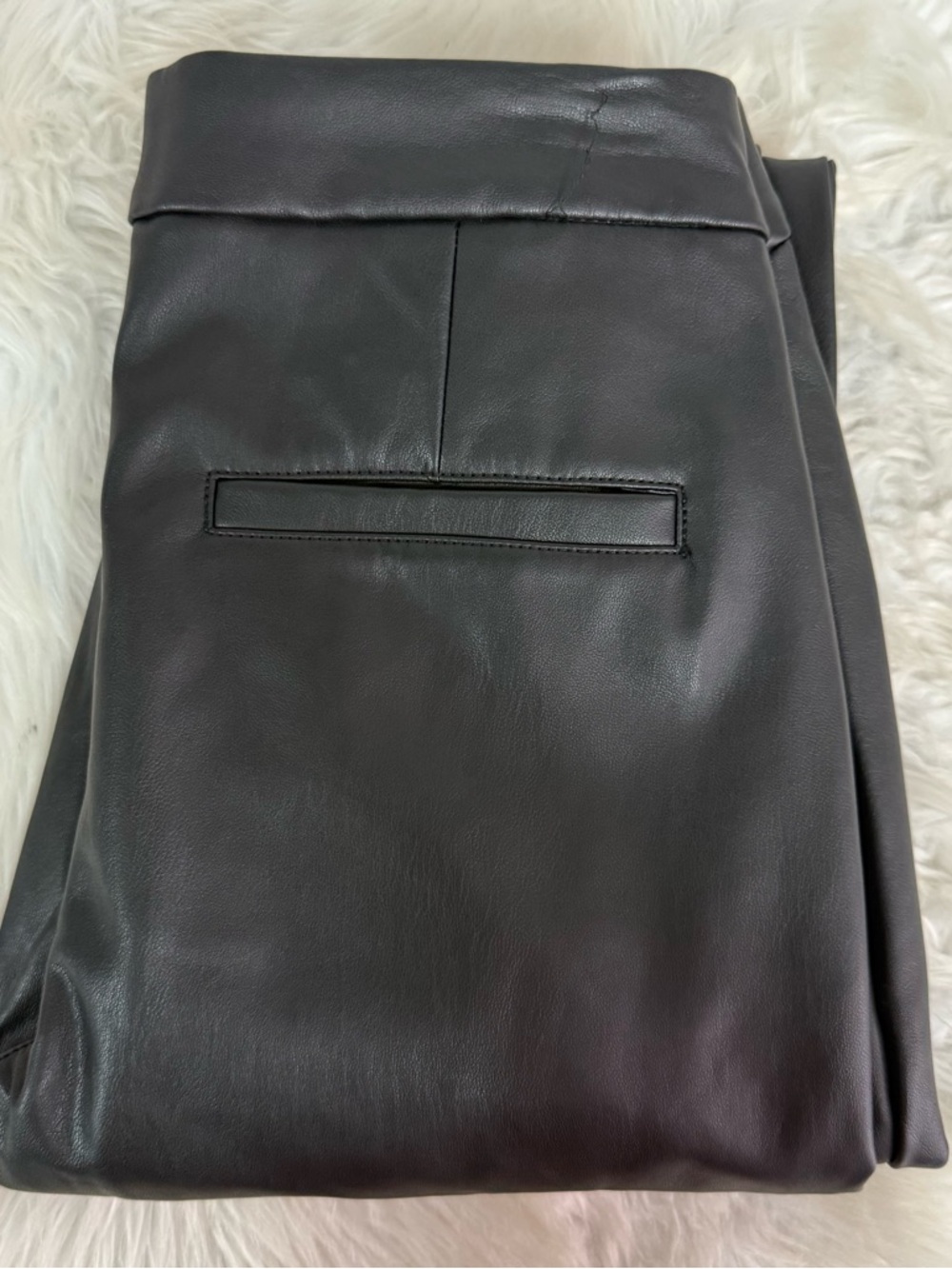 Maeve Anthropologie Faux Leather Pants Size 2 Black Zip Ankle Straight Leg - Picture 2 of 9